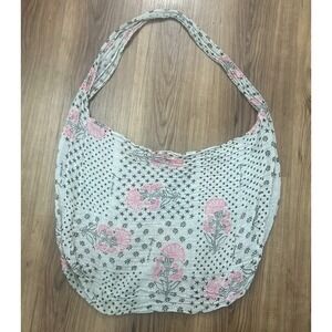 Free People Floral Cotton Gauze Reusable Super Lightweight Thin Tote Bag